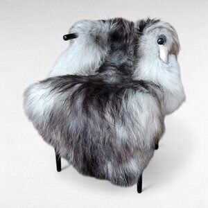 Genuine Icelandic Sheepskin Rug Gray Moorit 52" x 34"